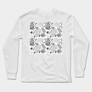 Black and white one line pattern Long Sleeve T-Shirt